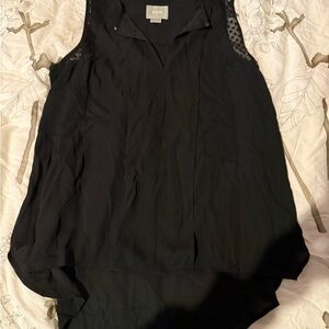 Anthropologie Maeve Black Sleeveless V-Neck Blouse
